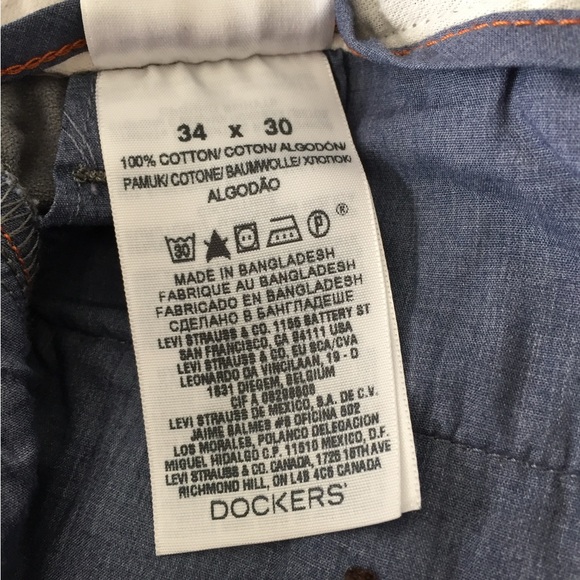 Men’s Dockers Pacific Field Khaki Collection Gray 100% Cotton Excellent 34 x 30 - Picture 4 of 4